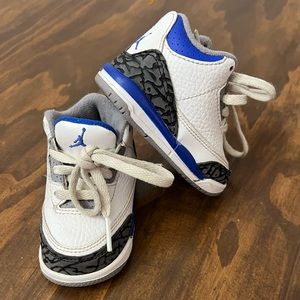 Nike Air Jordan 3 Retro GS Racer Blue White Shoe Size 4C toddler infant